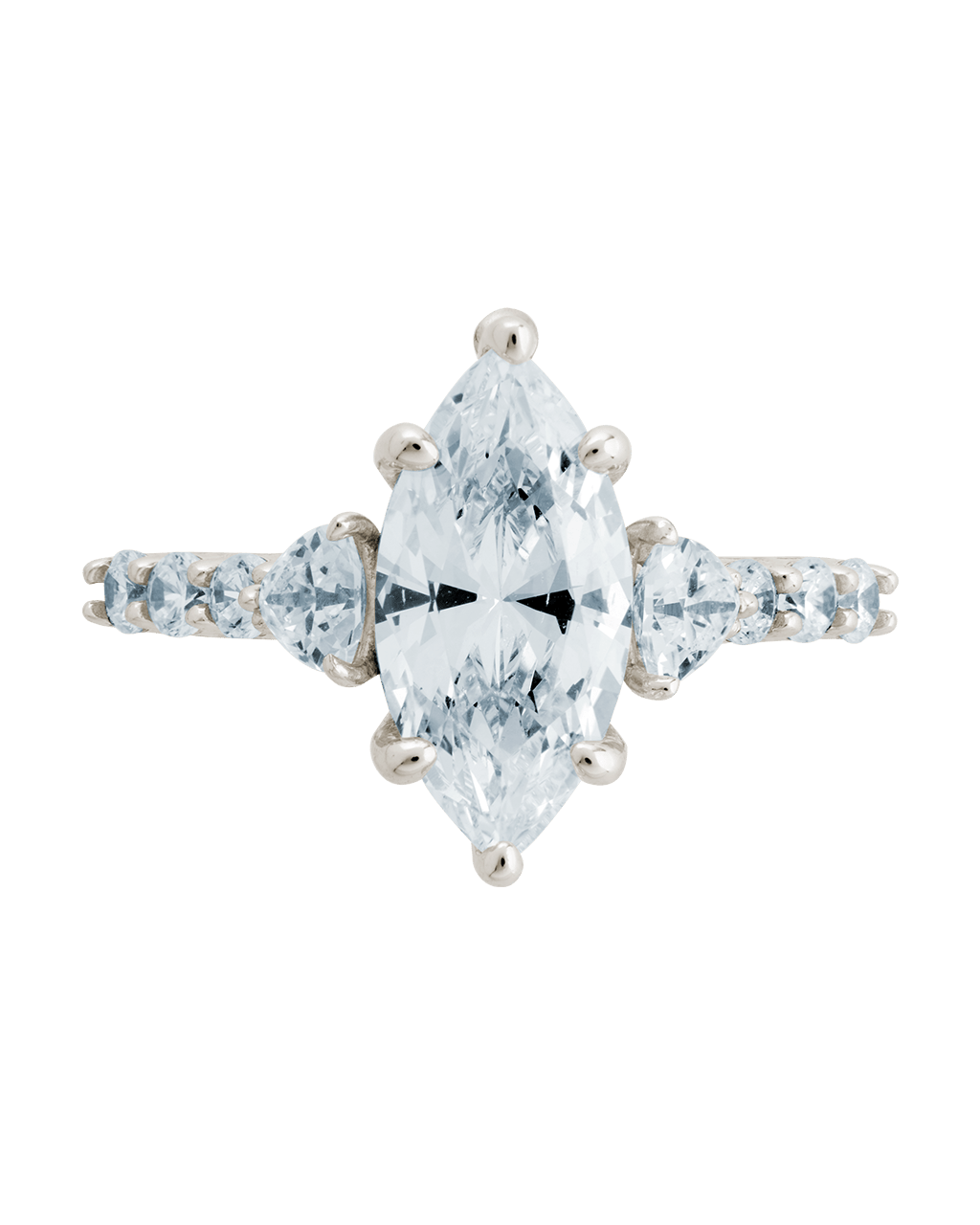 Sterling Silver Marquise & Trillion Ring