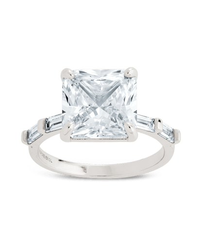Sterling Silver Princess Baguette Ring