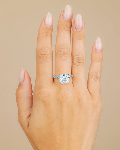Sterling Silver Princess Baguette Ring
