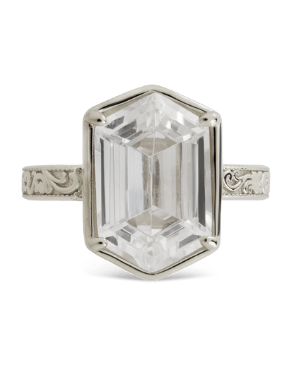 Sterling Silver Hexagon Bezel Ring