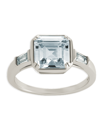 Sterling Silver Asscher Baguette Ring