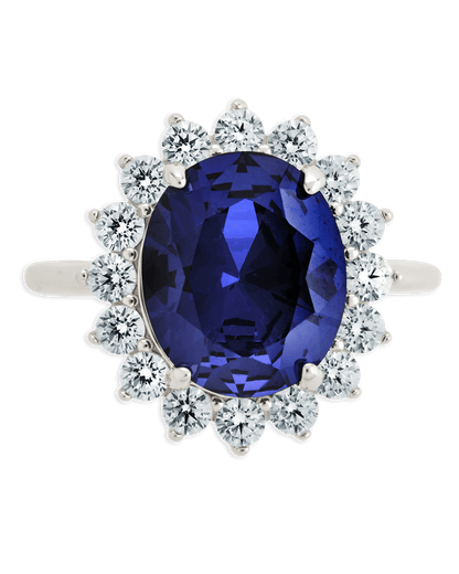 Sterling Silver Sapphire Halo Ring
