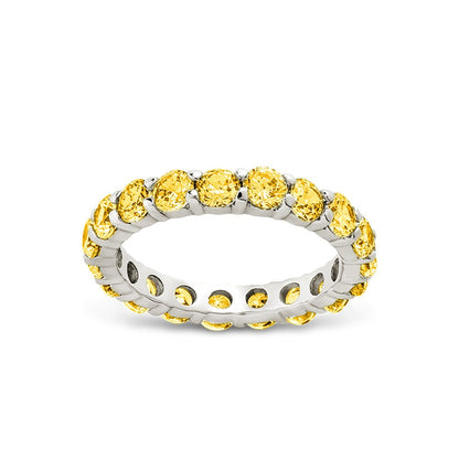 Sterling Silver Gracie Canary CZ Eternity Ring