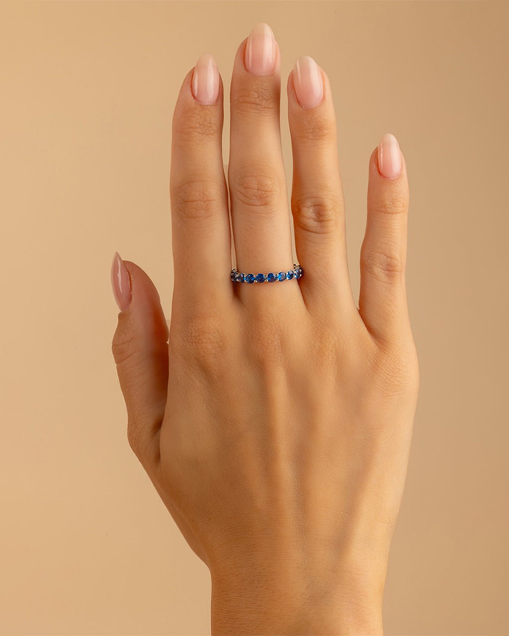 Sterling Silver Gracie Sapphire CZ Eternity Ring
