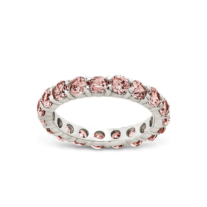 Sterling Silver Gracie Pink Sapphire CZ Eternity Ring