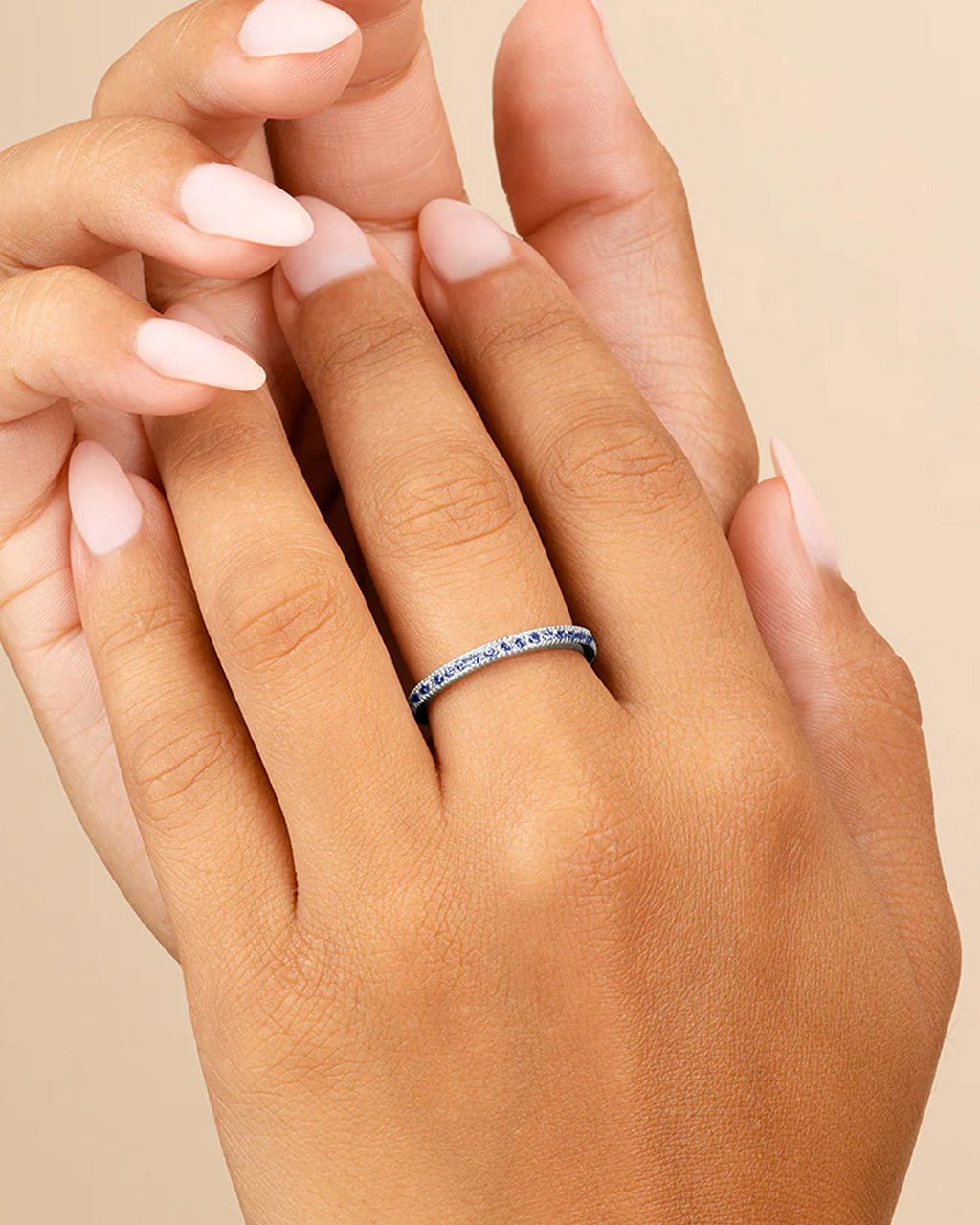 Sterling Silver 2.5mm Thin Sapphire CZ Band Ring