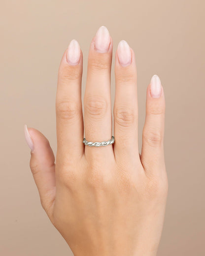 Sterling Silver Nixie Twist Band Ring