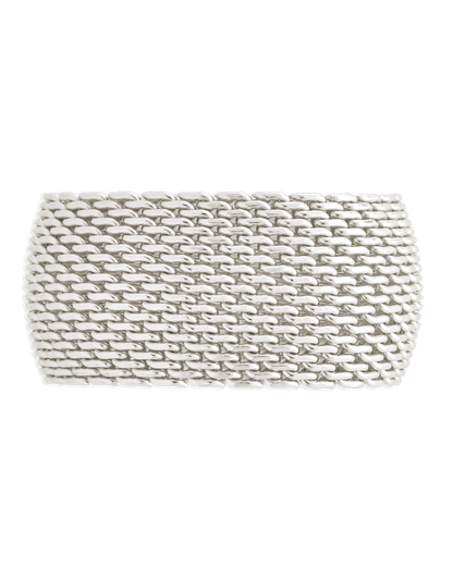 Sterling Silver Wide Mesh Ring
