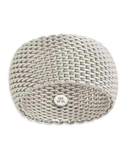 Sterling Silver Wide Mesh Ring