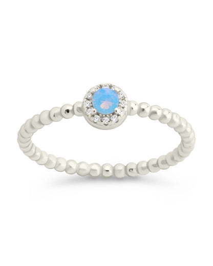 Sterling Silver Layla Opal Textured Ring