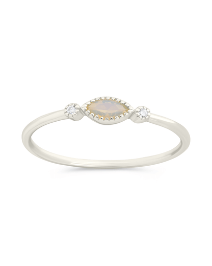 Sterling Silver Karina CZ Mother of Pearl Ring
