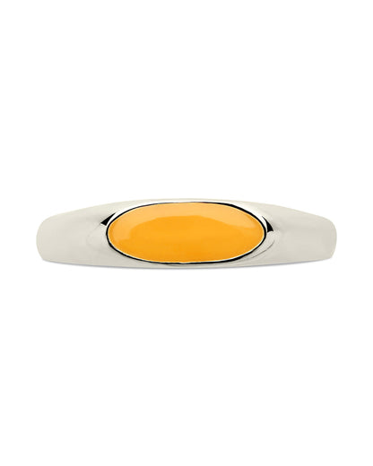 Sterling Silver Enamel Open Signet Ring