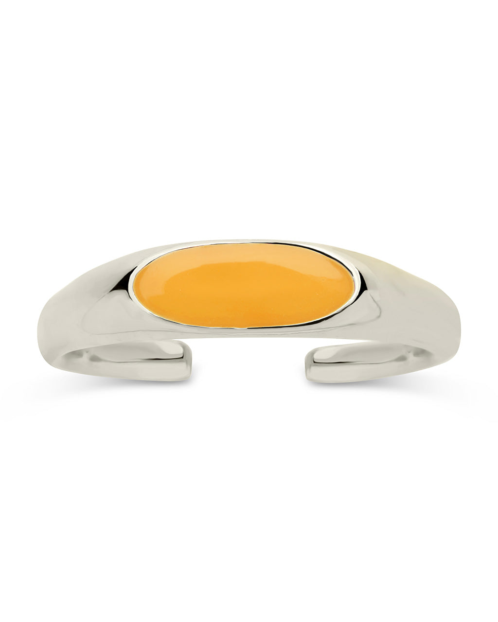 Sterling Silver Enamel Open Signet Ring