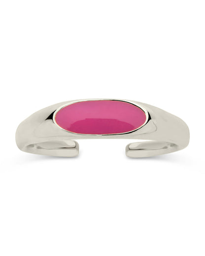 Sterling Silver Enamel Open Signet Ring