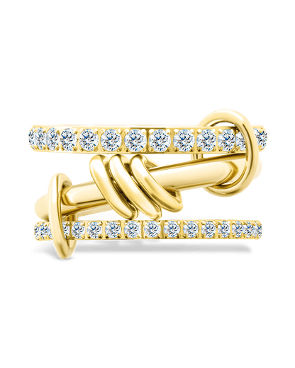 Sterling Silver Birgitta CZ Link Stacking Ring