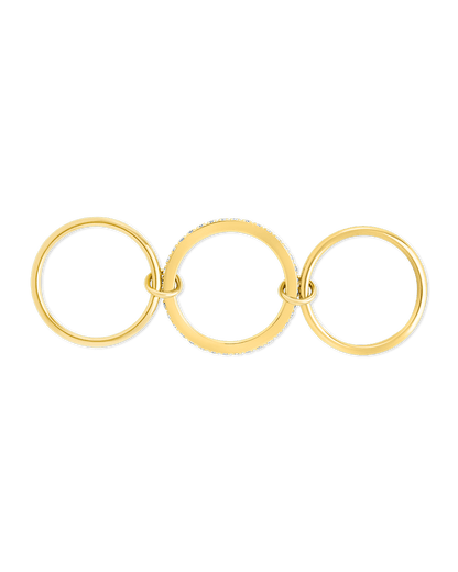 Sterling Silver Dominika CZ Link Stacking Ring