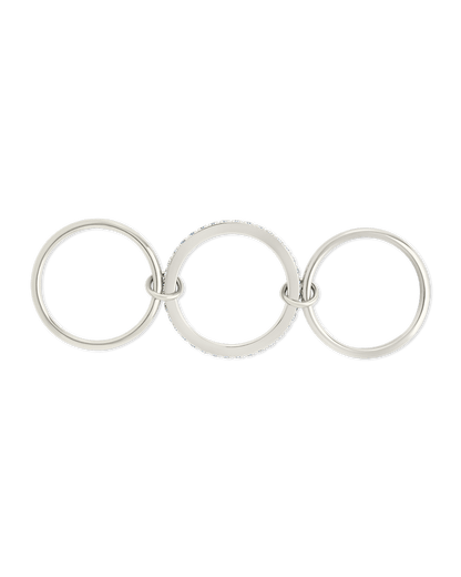 Sterling Silver Dominika CZ Link Stacking Ring