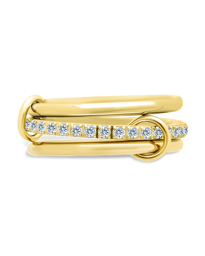 Sterling Silver Dominika CZ Link Stacking Ring