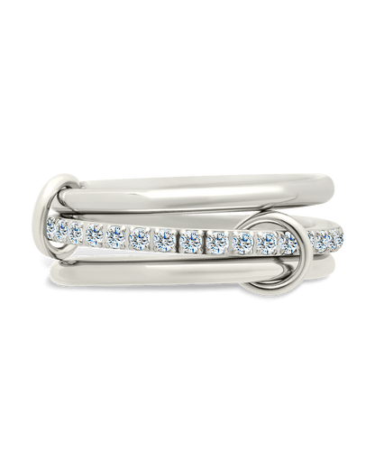 Sterling Silver Dominika CZ Link Stacking Ring