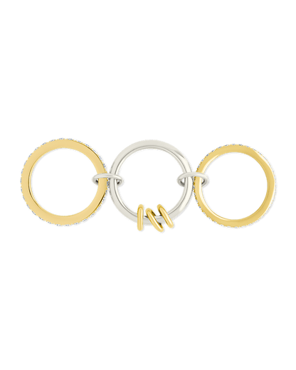 Sterling Silver Birgitta CZ Link Stacking Ring