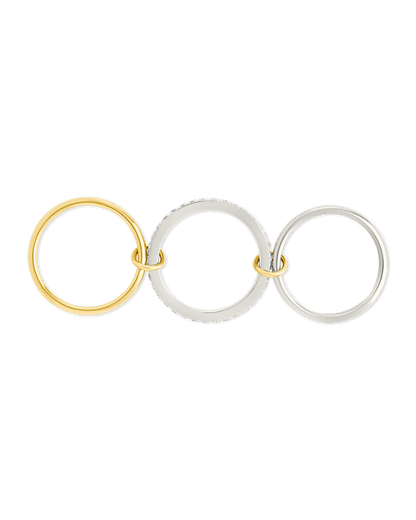 Sterling Silver Dominika CZ Link Stacking Ring