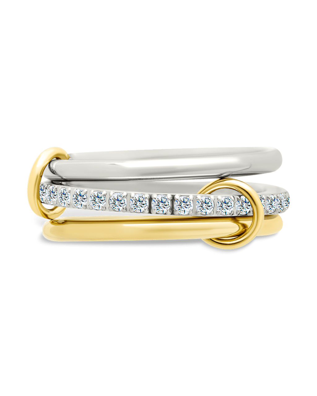 Sterling Silver Dominika CZ Link Stacking Ring