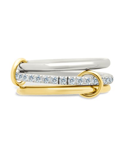 Sterling Silver Dominika CZ Link Stacking Ring