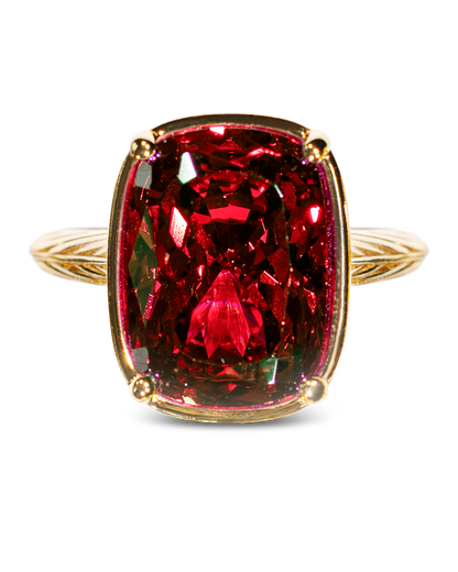 Sterling Silver Elongated Cushion Garnet CZ Cocktail Ring