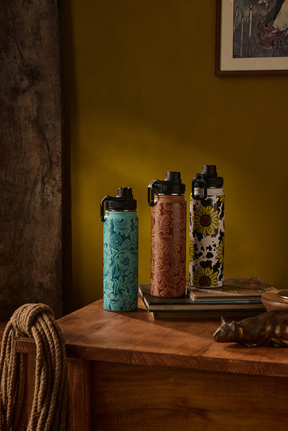 Moo & Bloom Stainless Steel Water Bottle in Sunflower Yellow