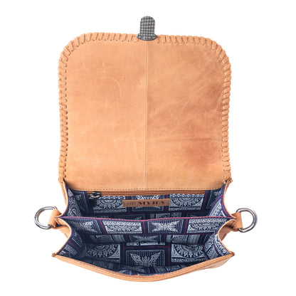 Myra Sunset Mirage Hairon Leather Bag in Maple White