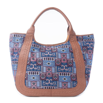 Myra Wagon Trail Jacquard Tote Bag in Dusty Lilac