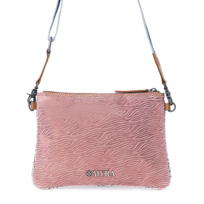 Myra Rosette Trail Leather Bag in Mauve Snake Print