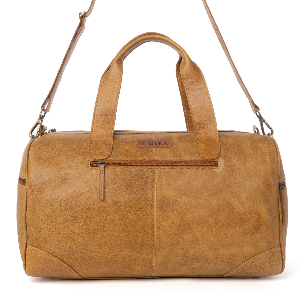 Myra Cattle Drive Men's Hairon Leather Traveller Bag in Bridle Ivory