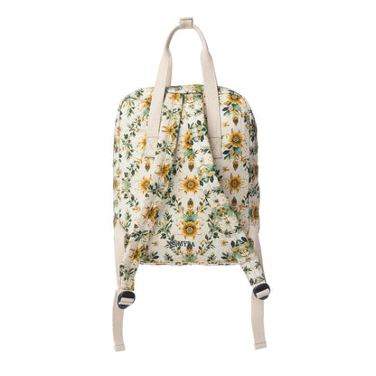 Myra Pine Meadow Cotton & Leather Crossbody Bag in Mustard Cream