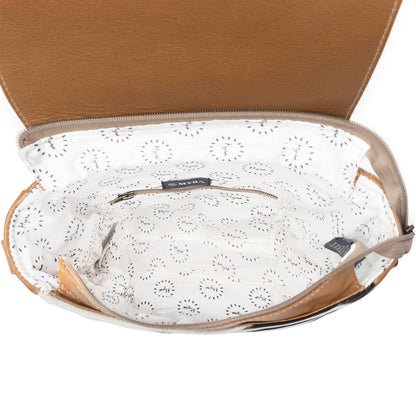 Myra Mangnifique Hairon Leather Crossbody Bag – Handtooled Flap, Concealed Carry Pocket & Adjustable Strap