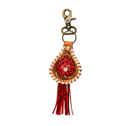 Yankee Hand-Tooled Leather Keyfob