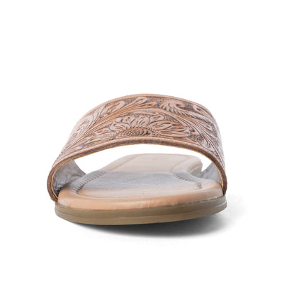 Coppu Western Hand-Tooled Sandals