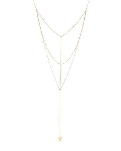 Triple Layer Triangle Drop Chain Necklace