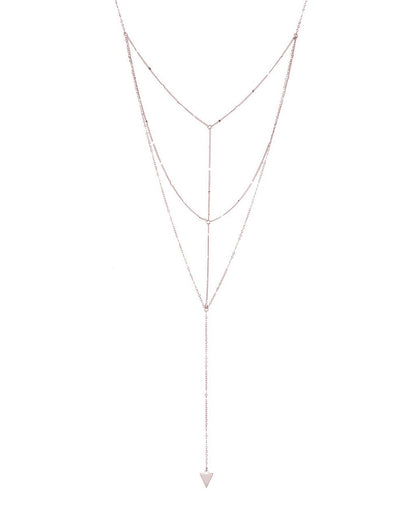 Triple Layer Triangle Drop Chain Necklace