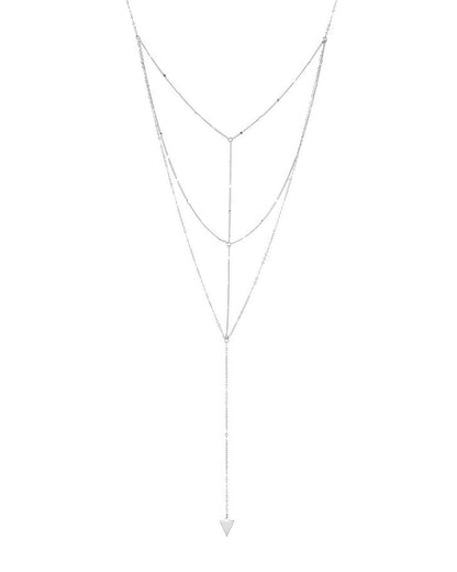 Triple Layer Triangle Drop Chain Necklace