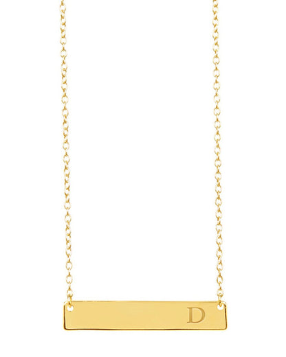 Sterling Silver Bar Initial Necklace