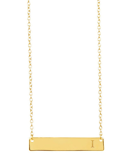Sterling Silver Bar Initial Necklace