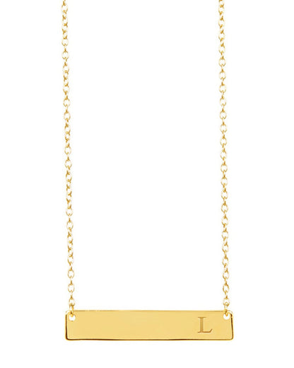 Sterling Silver Bar Initial Necklace