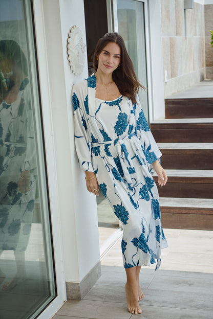 Washable Silk Kimono & Dress Set - Blossom