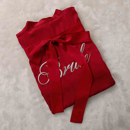 Custom Satin Bridesmaid Robes – Personalized with Name, Title, or Date | Wedding Party Gifts