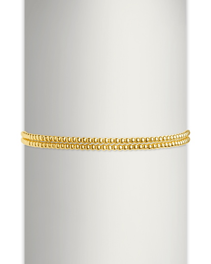 Sterling Silver Beaded Stretch Bracelet Sets