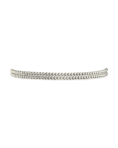 Sterling Silver Beaded Stretch Bracelet Sets