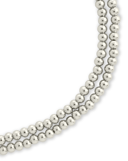 Sterling Silver Beaded Stretch Bracelet Sets