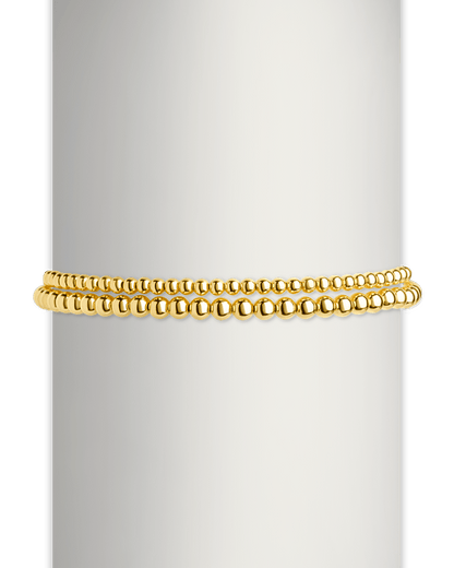 Sterling Silver Beaded Stretch Bracelet Sets