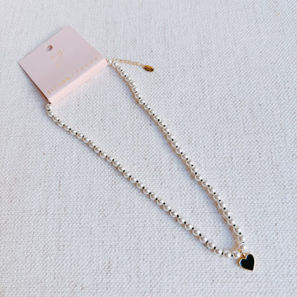 Silky Thread Heart Charm Necklace
